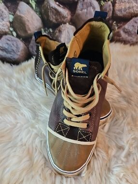 Men's Sorel Brown and Tan Lace-Up Waterproof Duck Boots